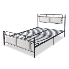 54" Modern Full Size Platform Bed with Frame, Black, 12inch