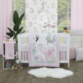Garden Pink 3 Piece Nursery Crib Bedding Set