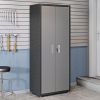 Manhattan Comfort Fortress Textured Metal 75.4" Garage Cabinet with 4 Adjustable Shelves in Grey