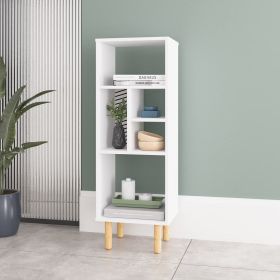 Manhattan Comfort Essex 42.51 Bookcase with 5 Shelves in White and Zebra