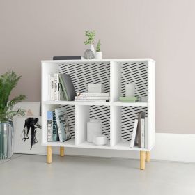 Manhattan Comfort Essex 33.66 Low Bookcase with 5 Shelves in White and Zebra