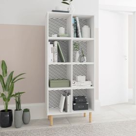 Manhattan Comfort Essex 60.23 Double Bookcase with 8 Shelves in White and Zebra
