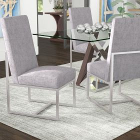 Manhattan Comfort Element Grey Velvet Dining Chair