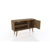 Manhattan Comfort Liberty 42.52" Mid-Century Modern TV Stand with 2 Shelves and 1 Door in Rustic Brown and 3D Brown Prints