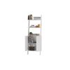 Manhattan Comfort Cooper Ladder Display Cabinet with 2 Floating Shelves in White