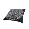 20 x 20 Modern Square Cotton Accent Throw Pillow; Mandala Design Pattern; Black; White