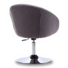 Manhattan Comfort Hopper Grey and Polished Chrome Twill Adjustable Height Chair