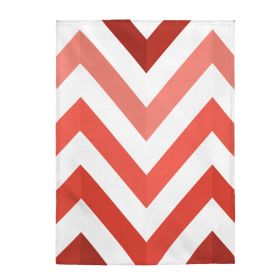 Accent Throw Blankets, Red And White Herringbone Style Velveteen Plush Blanket (size: 30" Ã— 40")