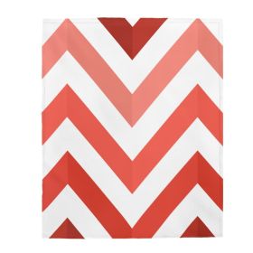Accent Throw Blankets, Red And White Herringbone Style Velveteen Plush Blanket (size: 50" Ã— 60")