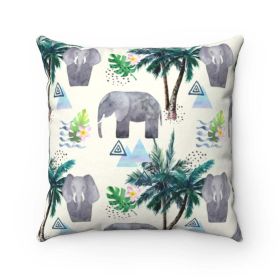 Lucky Elephant Two Color Sided Cushion Home Decoration Accents - 4 Sizes (size: 14" x 14")