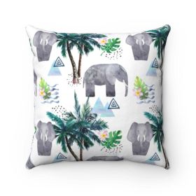 Lucky Elephant Two Color Sided Cushion Home Decoration Accents - 4 Sizes (size: 18" x 18")