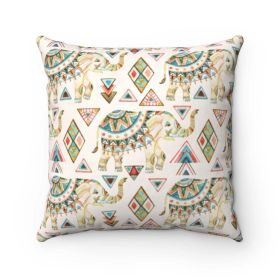 Rustic Elephant Two Color Sided Cushion Home Decoration Accents - 4 Sizes (size: 14" x 14")