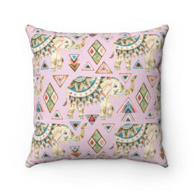Rustic Elephant Two Color Sided Cushion Home Decoration Accents - 4 Sizes (size: 16" x 16")